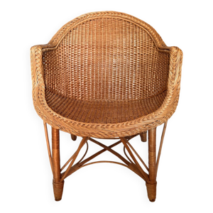 Fauteuil en rotin tressé