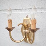 2-arm wall light, wall lamp, vintage knot wall light, brass wall light, interior decor, 70's