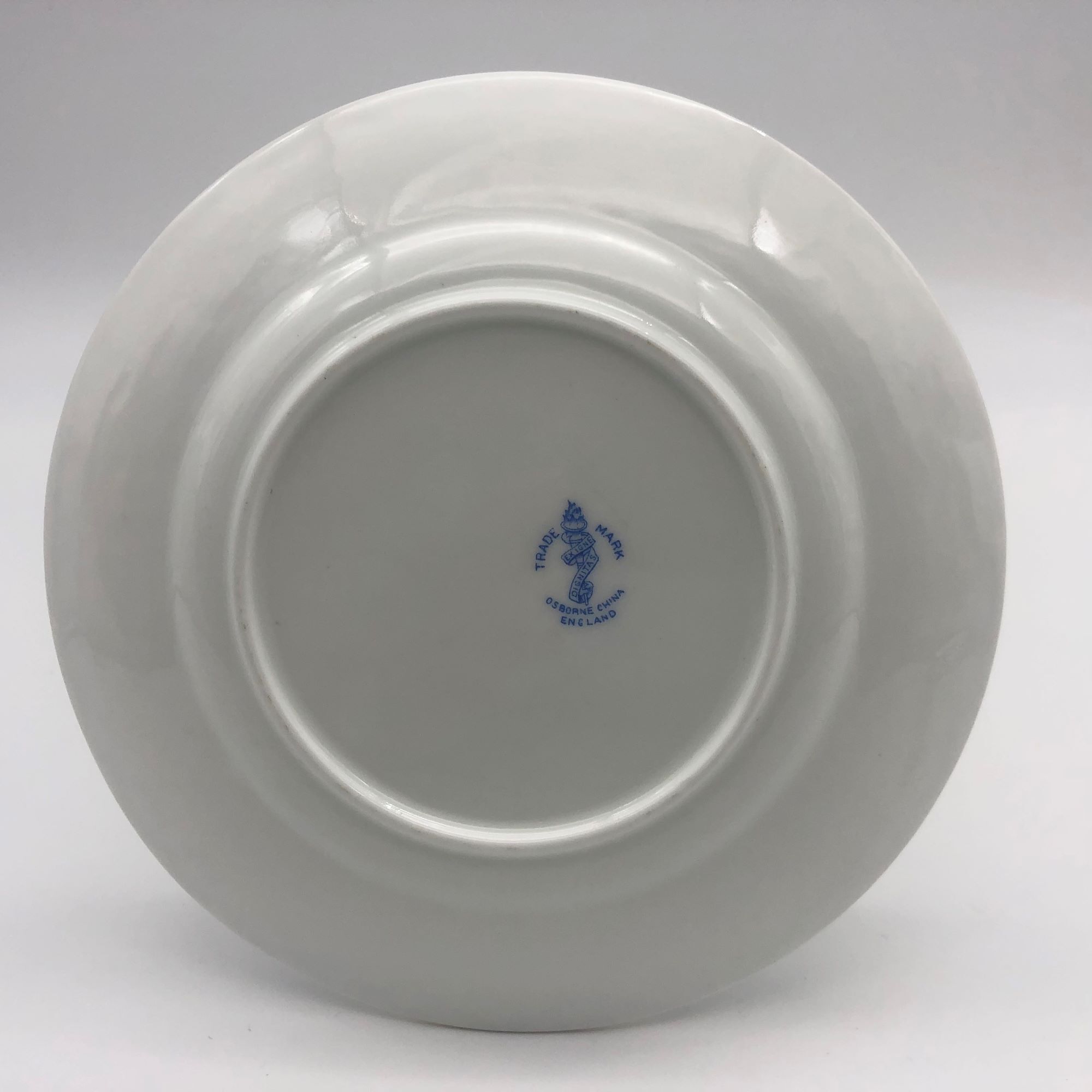 6 dessert plates stamped "osborne-england"