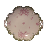 Plat en porcelaine  décorée à anses