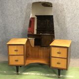 Hairdresser 1970s in teak and oak blond feet compass