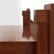 Mid-century Wall-mounted console in wood with brass details, Italy 1960s