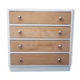 Large chest of drawers vintage wood white year 50