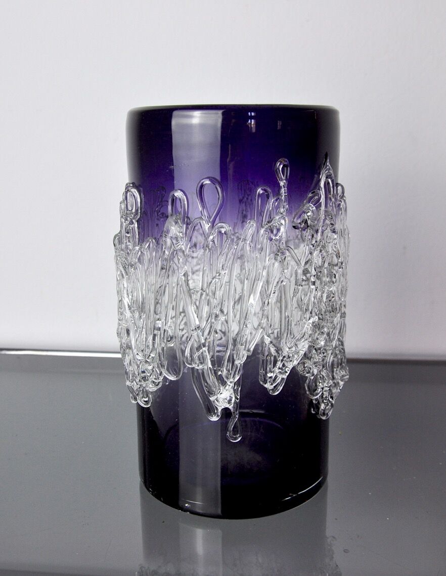 Purple seguso vase in murano glass, Italy, 1960