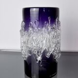 Purple seguso vase in murano glass, Italy, 1960