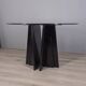 Table ronde vintage des années 1980 en bois noir et verre, design italien