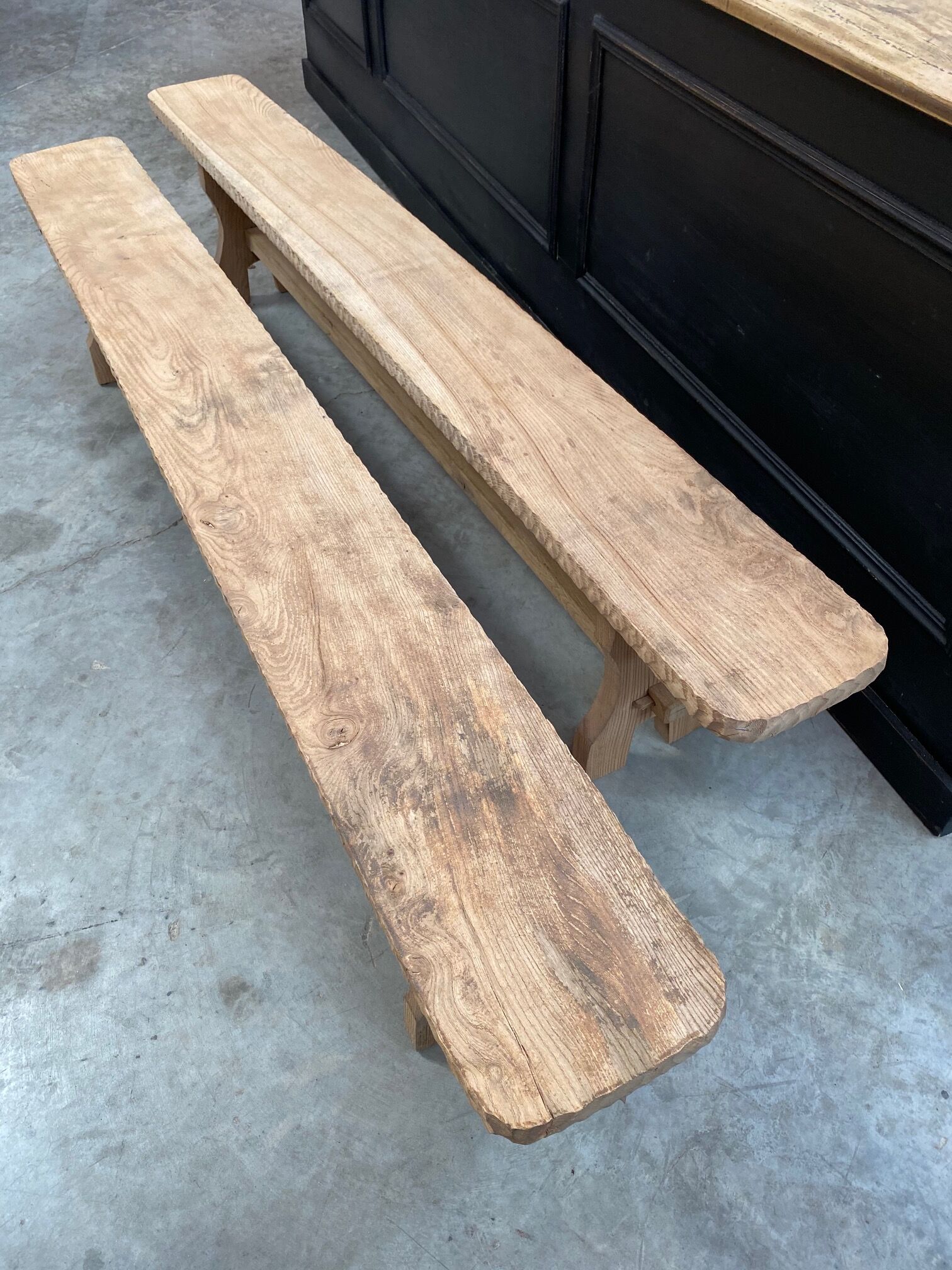 Pair of elm benches