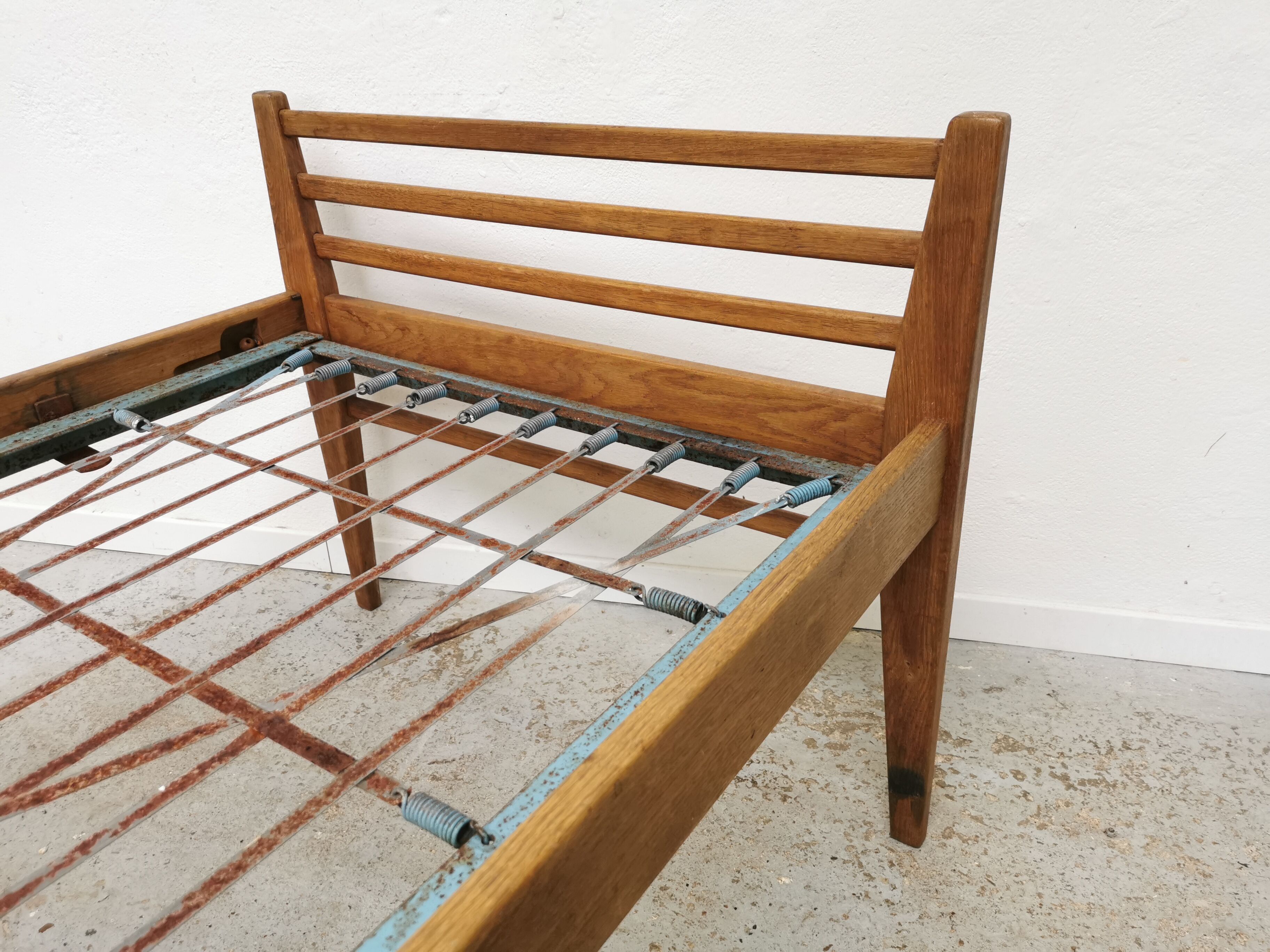 Pair of vintage beds Marcel Gascoin 1950