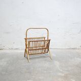 Vintage Rattan Magazine Rack