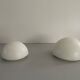 Round wall lights, small and large, in white metal by Bega, 1970s, Germany.