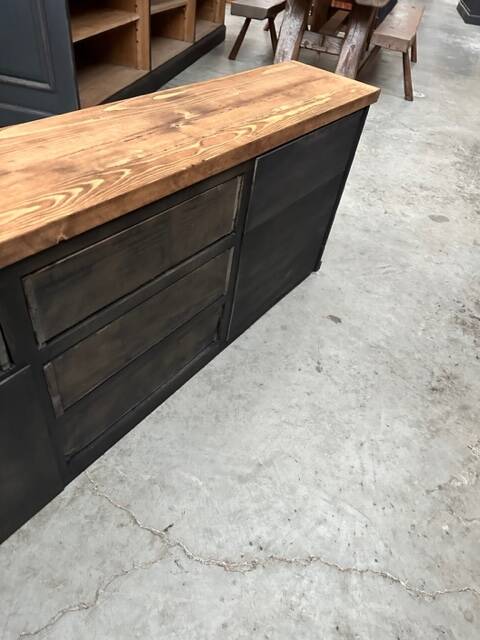 Old piece of furniture transformed into a TV stand