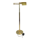 Articulated French library reading floor lamp made in brass, by Boulanger from 1980's. Height adjus