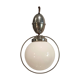 Suspension chandelier vintage globe white circle chrome goes up and down