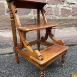 library step ladder vintage mahogany stool ladder