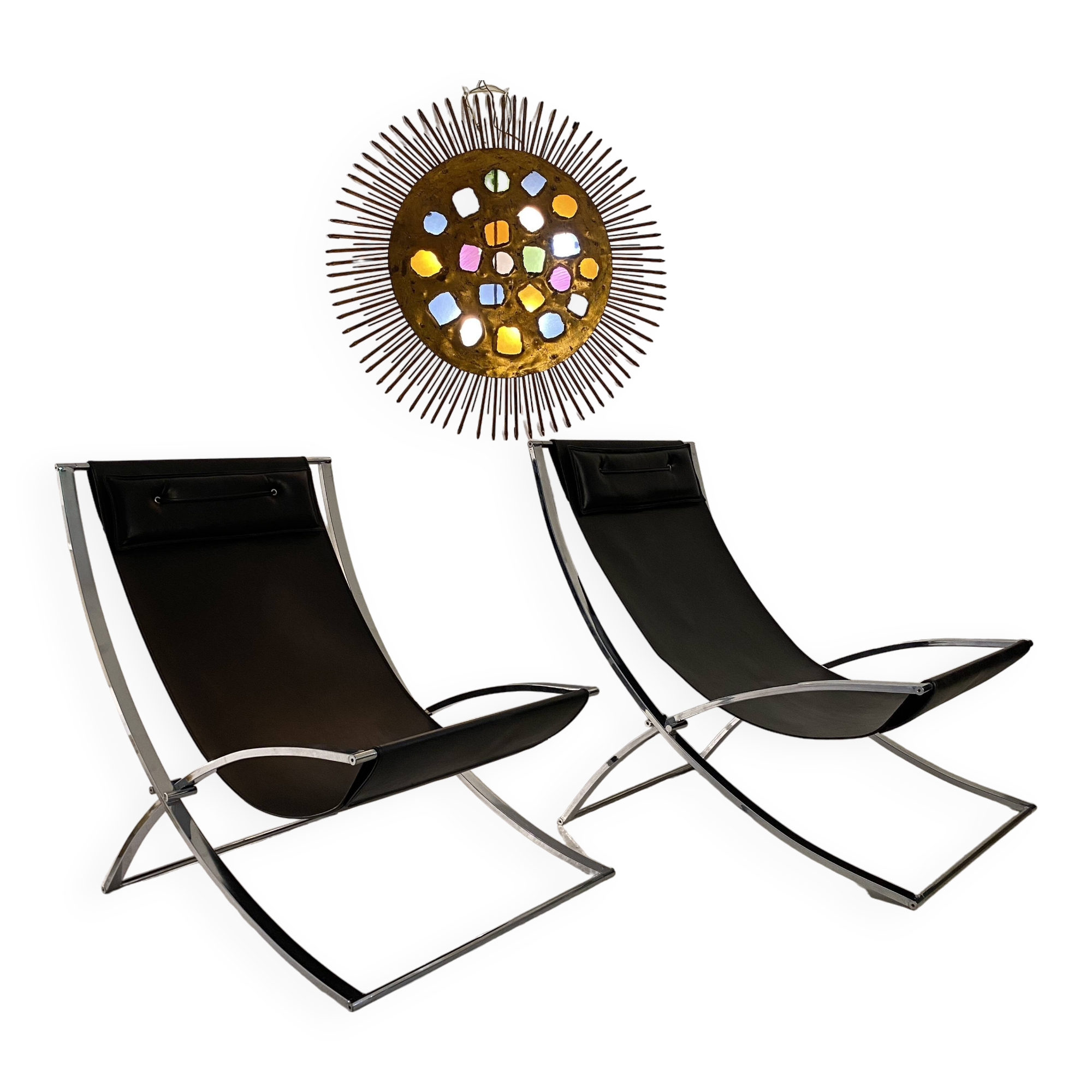 Pair of “Luisa” lounge chairs by Marcello Cuneo. 1970