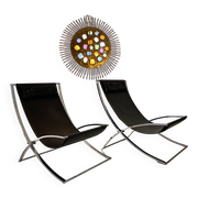 Pair of “Luisa” lounge chairs by Marcello Cuneo. 1970