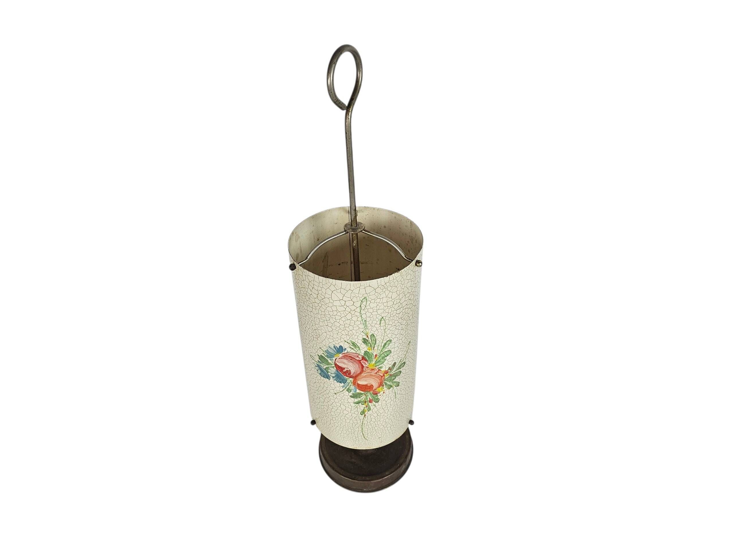 Dutch design - Umbrella bin (or umbrella stand) - hand-painted - enamel