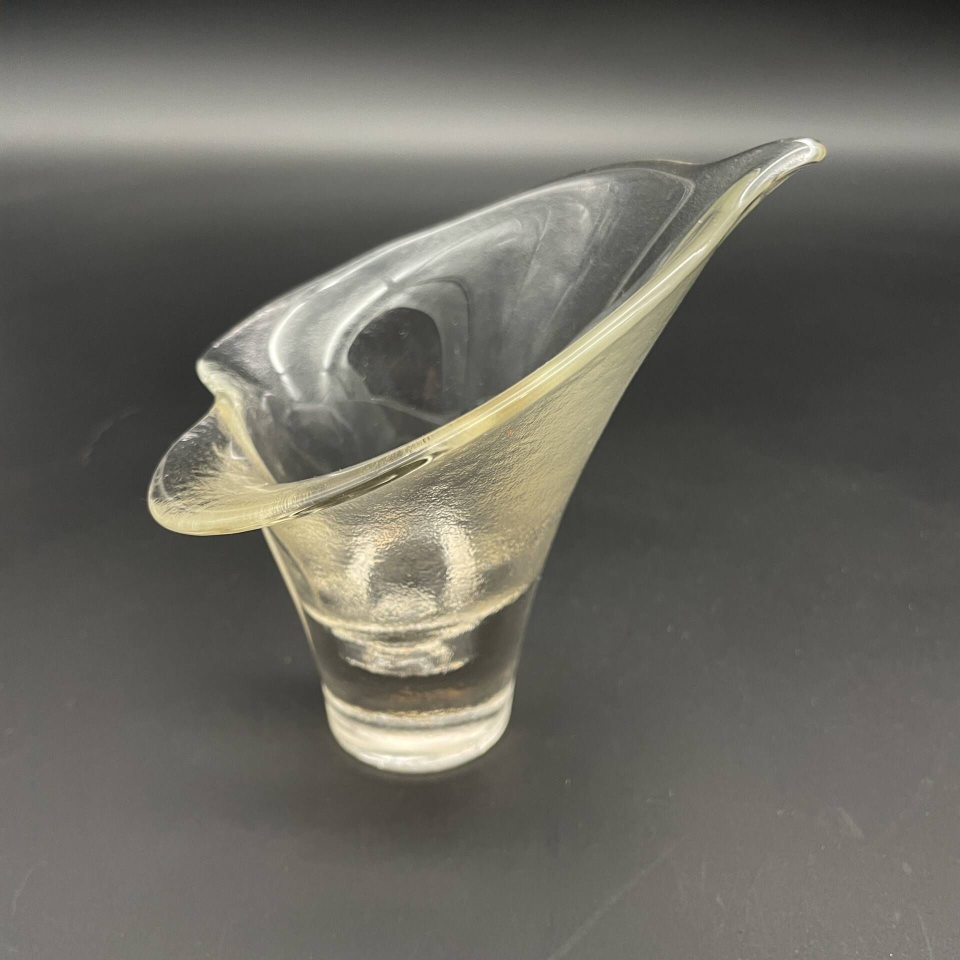 Vintage glass photophore in the shape of a calla lily – a