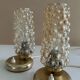 Pair Vintage  Lamps, Bedside, Bubble Glass