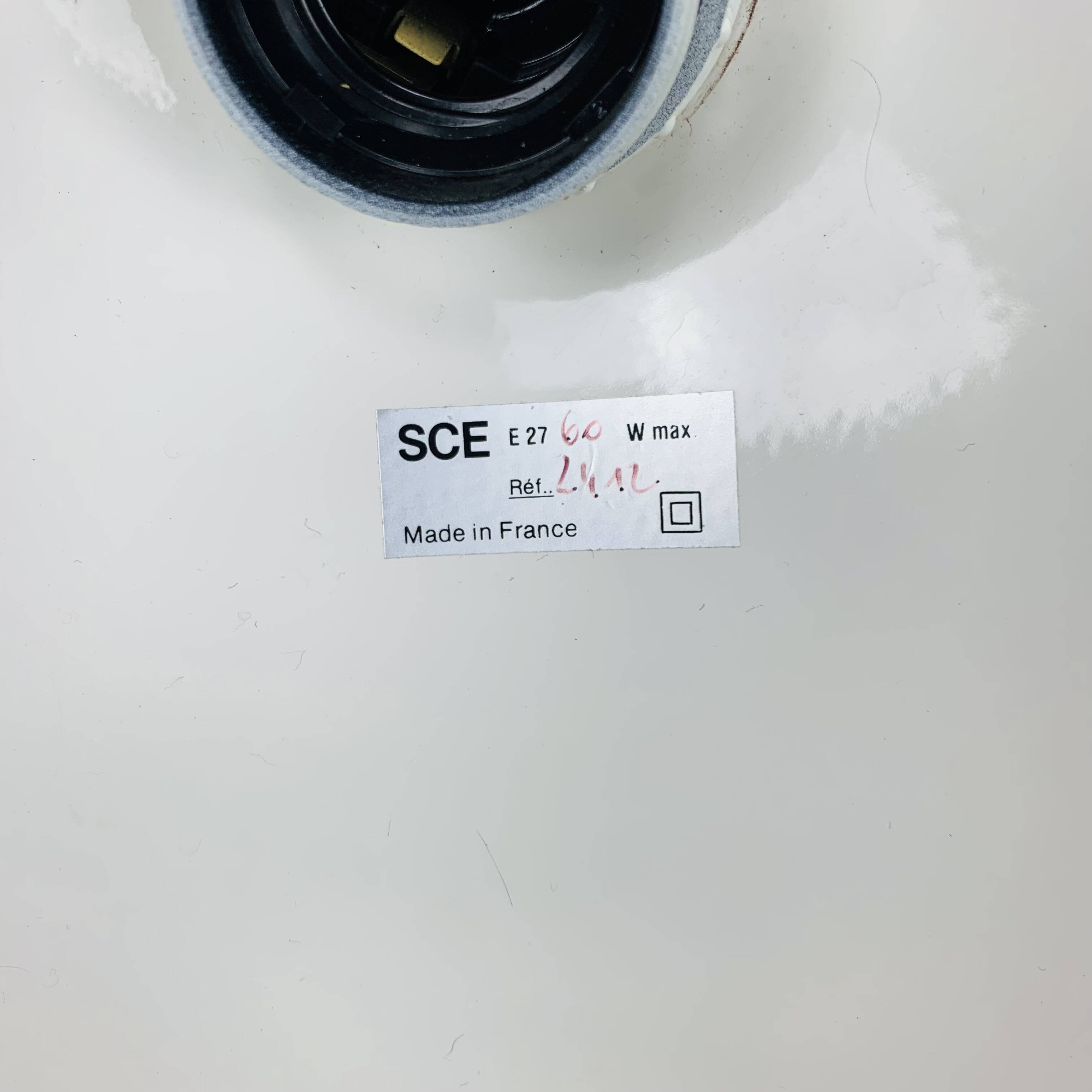 SCE 60s accordion wall light, wood and red reflector