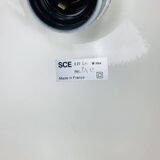 SCE 60s accordion wall light, wood and red reflector