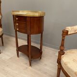 Chiffonniere table shaped drum in mahogany style louis xvi