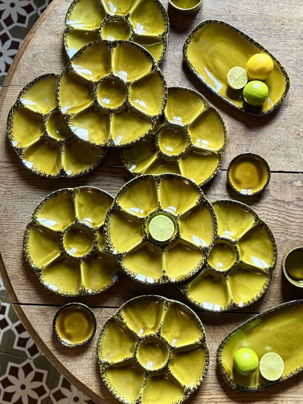 Service à huîtres, crustacés vintage de la maison Gien