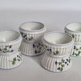 Set of 4 antique porcelain egg cups, Pillivuyt & Cie, circa 1900