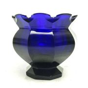 Vase Biedermeier, verre cobalt, République tchèque, 19e siècle