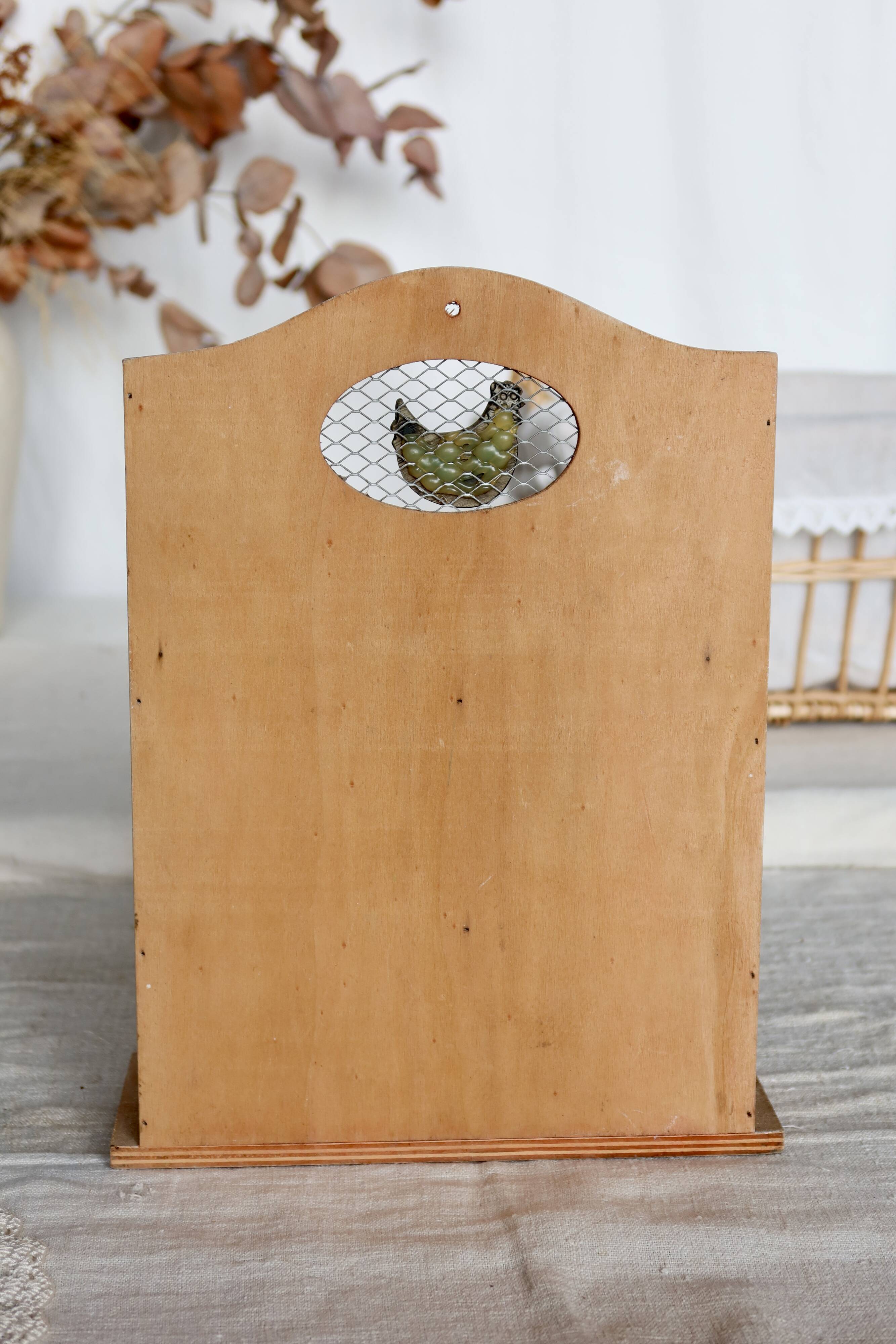 Étagère murale vintage bois et blanc 2 tiroirs