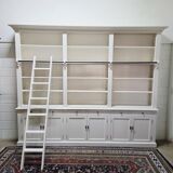 White bookcase library cabinet bookcase with ladder