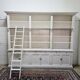 White bookcase library cabinet bookcase with ladder