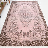 5x9 Light Pink Handmade Wool Turkish Rug 266x157Cm