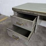 Vintage industrial steel desk/office with mint green top