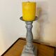 Gray patinated wooden candle holder