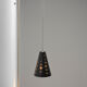 Hanging wall lamp with black perforated cap, 1960's