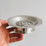 Antique butter dish in shiny metal