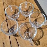 Quintet transparent glass coffee cups
