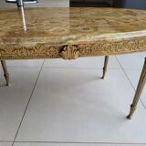 Marble and brass coffee table
