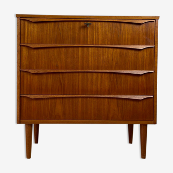 Scandinavian chest of drawers 4 vintage teak drawers, 60s