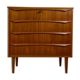 Scandinavian chest of drawers 4 vintage teak drawers, 60s