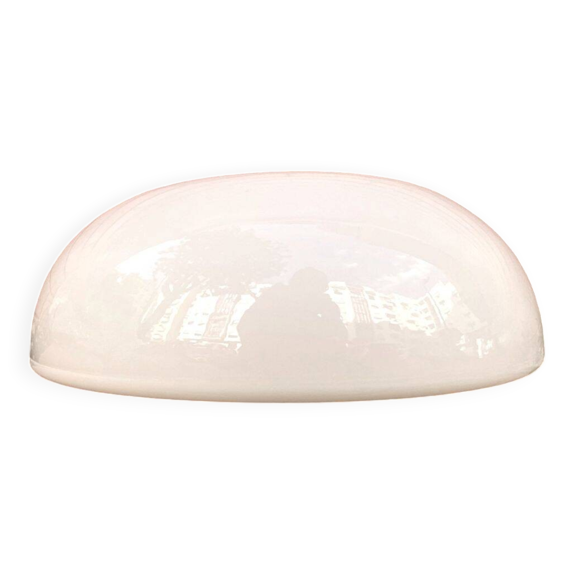 Minimalist large opaline glass flush mount ceiling lamp