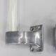 Pair of 1930s Czechoslovak Art Deco clear glass handles with metal mounts