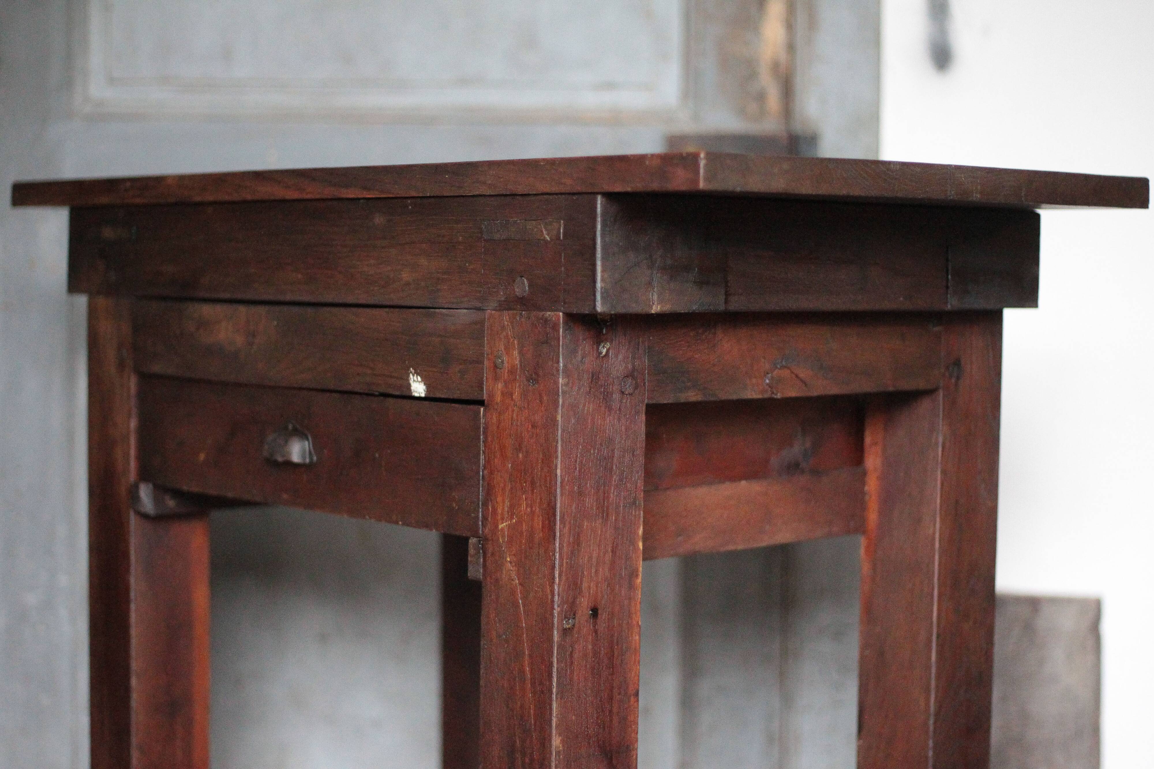 Vintage wooden sideboard, wooden kitchen furniture, furniture with drawer, storage.