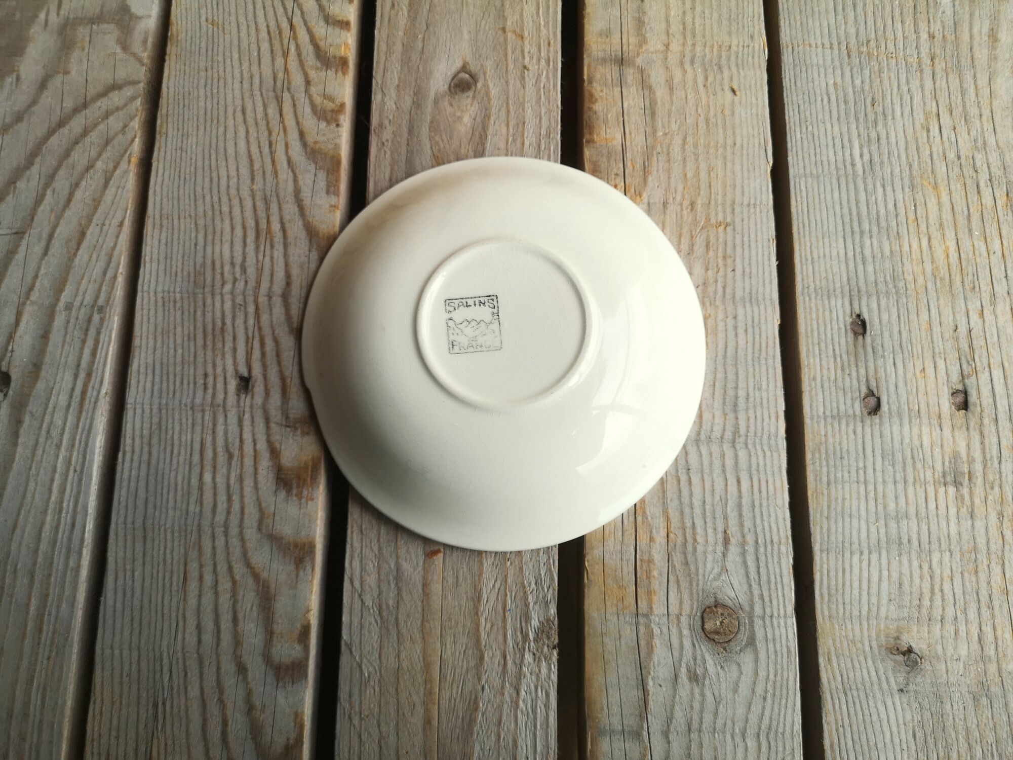 Blue Saucer in Faience from Salins Collection Deauville