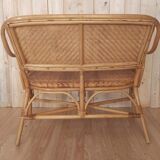 Rattan lounge set and vintage sofa