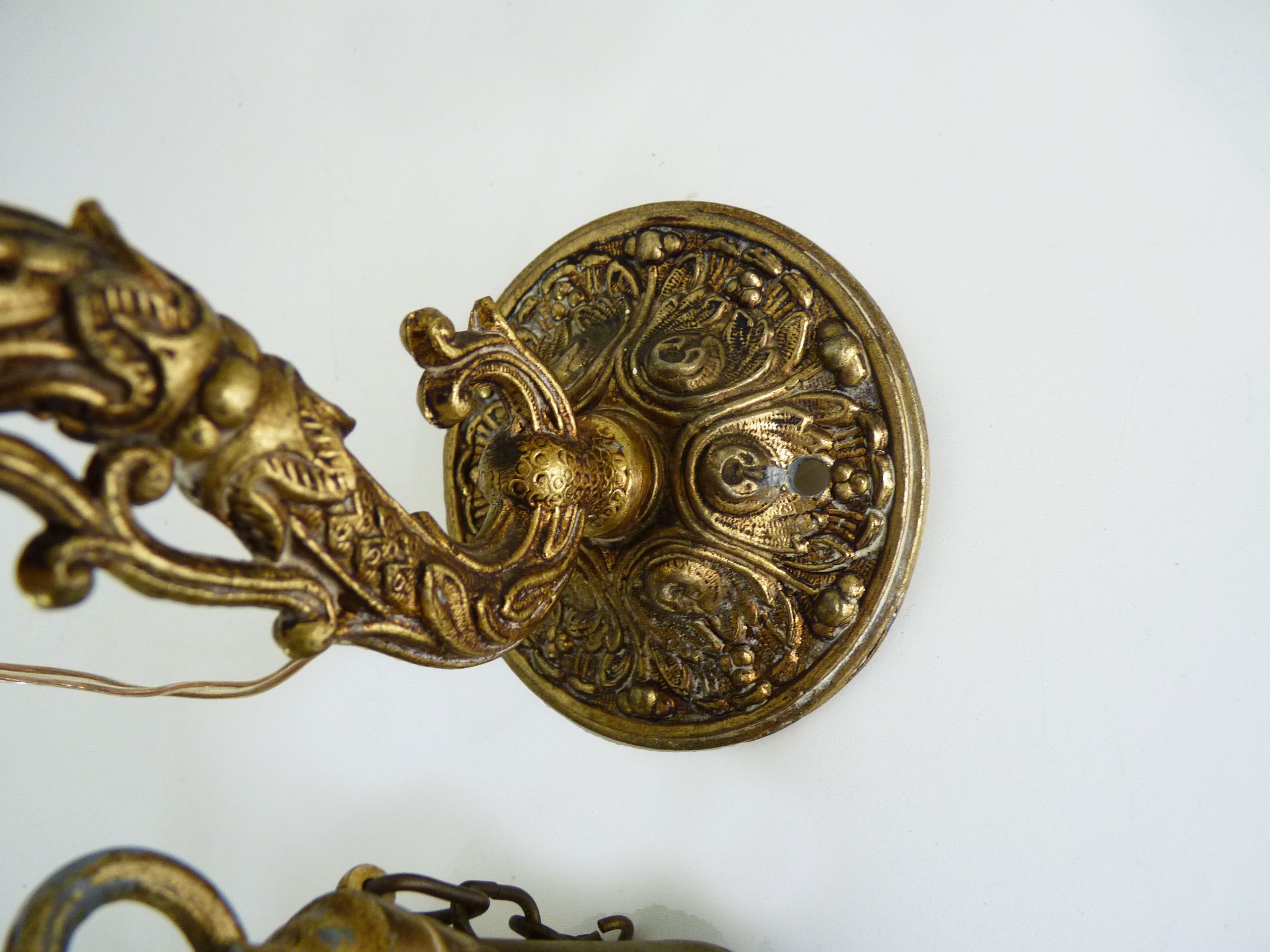 Bronze lantern wall sconce with 4 sides engraved glass