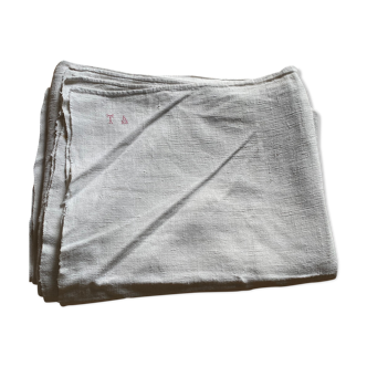 Red TA monogram hemp sheet
