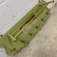 Vintage olive green wall coat rack with mirror