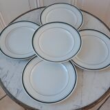Set of 5 small flat plates Moulin des Loups years 50-60